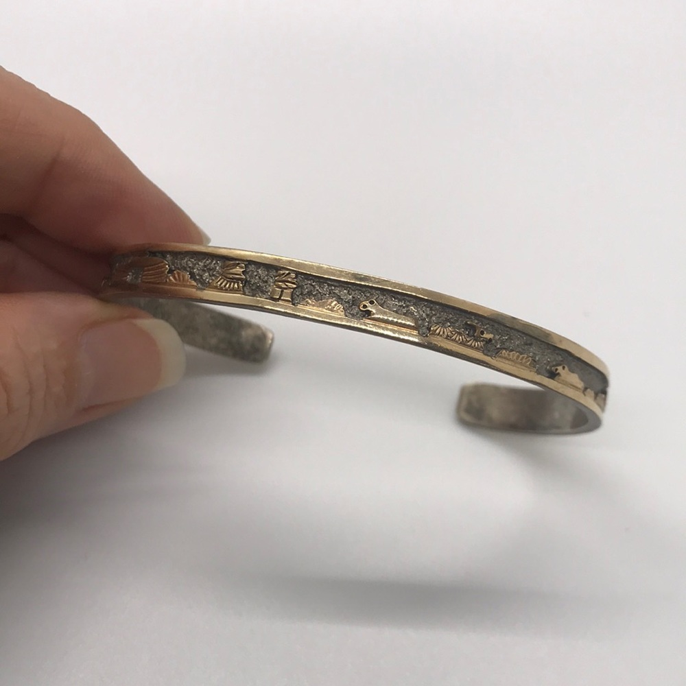 Vintage .925 Sterling Story Cuff Bracelet Animals - Picture 6 of 8